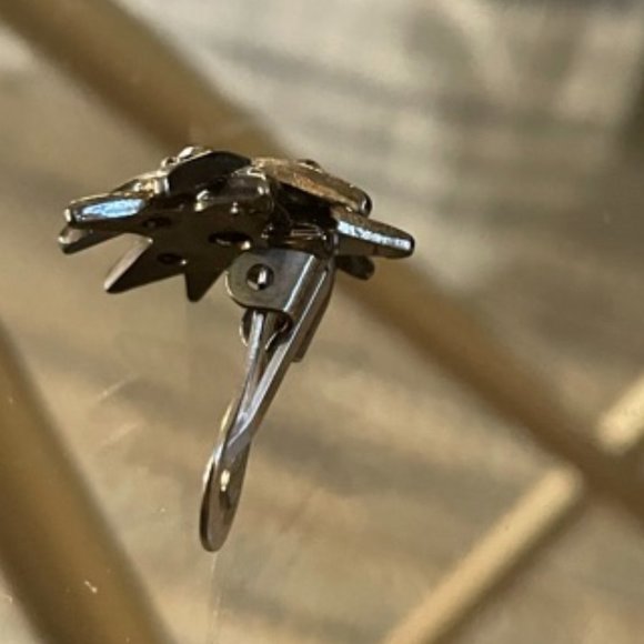 Emporio Armani Starburst Gunmetal Clip On Earrings - Picture 3 of 5